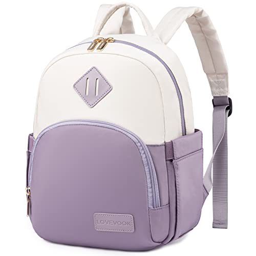 LOVEVOOK Mini Backpack Purse for Women, Small Fashion Backpack, Lightweight Cute Daypack for Travel Dating Purple-Cream