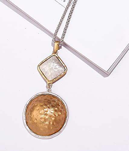 Chunky Chain long necklace with Silver pendant necklaces for women fashion jewelry2