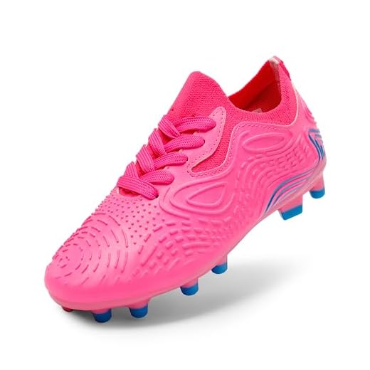 DREAM PAIRS Boys Girls Soccer Cleats Kids Football Shoes SDSO2304K Size 13 Little Kid HOT Pink Royal Blue