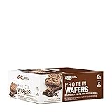 New! OPTIMUM NUTRITION High Protein Wafer Bars, Low Sugar, Low Fat, Low Carb Dessert, Flavor: Chocolate, 9 Count