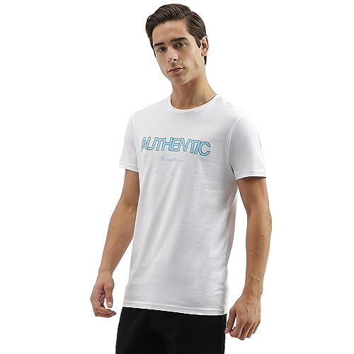 Image of UNITED COLORS OF BENETTON Men's Solid Regular Fit T-Shirt
