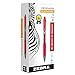 Zebra Sarasa Retractable Gel Ink Pens, Fine Point 0.5mm, Red, Rapid Dry Ink, 12-Count