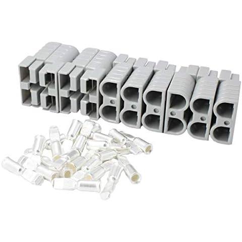 Traworvel 50 Amp 6 Gauge Battery Quick Connector Grey 6 AWG Terminal Pins for Motorhome Trailer 10 Pcs/5 Pair Cover