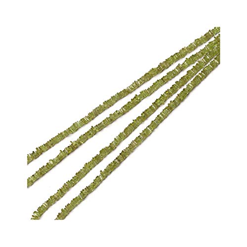 Perles Péridot Naturel Heishi Carrées 4mm 5mm pour Collier et Fabrication de Bijoux