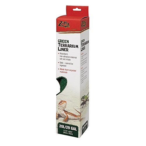 Zilla Reptile Terrarium Bedding Substrate Liner, Green, 20L/29G