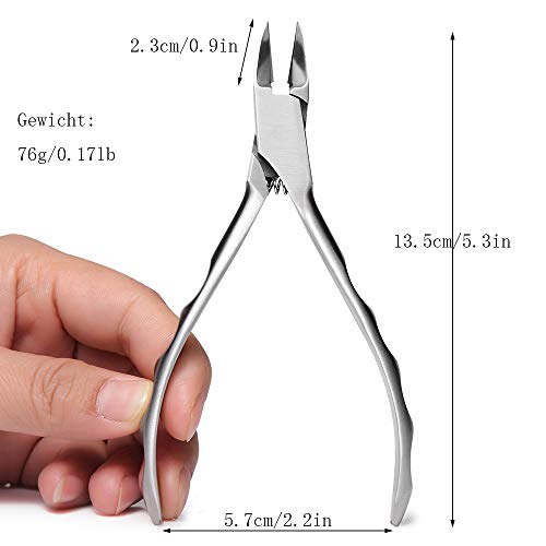 BEZOX Premium Nagelzange mit Scharfem und Glattem Schnitt für Dicke und Tiefe Eingewachsene Fußnägel und Fingernägel Nagelknipser Edelstahl Nagelschere