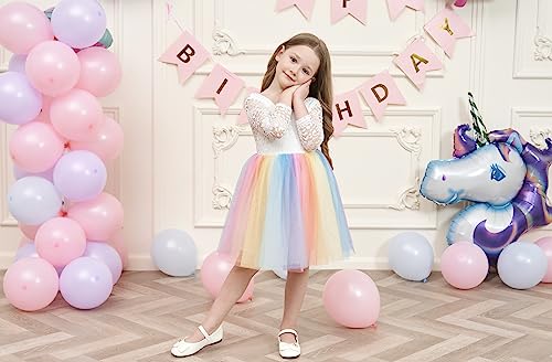 Image of Topmaker Flower Girl Dress for Toddler Baby Girls,Lace Tulle Dress for Wedding,Birthday Party,Photoshoot,Special Occasion