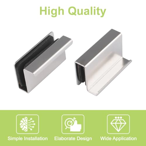 Image of 8Pcs Glass Finger Edge Pull Cabinet Finger Pull Handle Glass Door Clips Cabinet Latch Clamp Concealed Handle for Display Glasscase Door (Pearl Nickel)