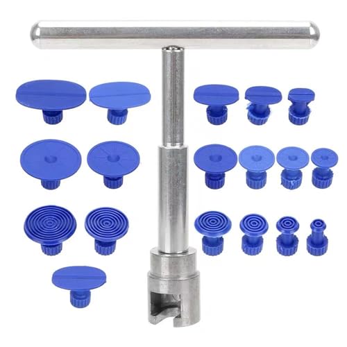 Image of 18 Pcs Car Dent Puller Kit, Small Dent Remover Tool for Car, Damage-Free Paintless Body Dent Repair Removal Tools with T Slide Puller and 18 Suction Cups of Different SPEC for Car