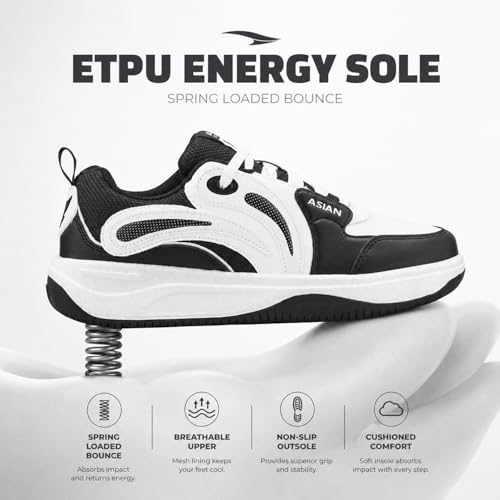 Image of ASIAN Hypercushion Mojo-08 Men's Premium Sneaker with E-TPU Midsole | Memory Foam Technology with TPR Low-Top Style | Ideal for Travel & Daily Style