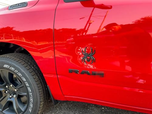 Image of 2Pcs Custom Spider Emblems Left Right Car Badge for Universal Car Body Motorcycle SUV Widow Door Edition Decoration (Black Red)