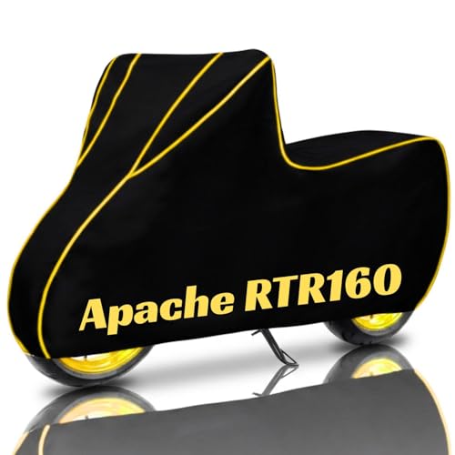 Image of SafeCovers Bike Body Cover for Apache RTR160 Cover for Rain & Dust | Water Resistant, Dustproof, UV Protection, Scratchproof | Heavy Duty Outdoor Motorcycle Cover with Elastic & Windproof Design