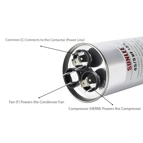 SUNLEE AC Capacitor 50/5 uF 370V / 440V CBB65 Dual Run Round - 50/5 MFD Run Capacitor for HVAC, Air Conditioner Condenser - UL Recognized & 5 Year Warranty - Image 5