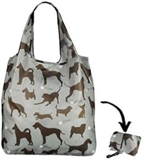 Re-Uz Lifestyle Shopper Foldable Reusable Shopping Grocery Bag - I Love Dogs Steel