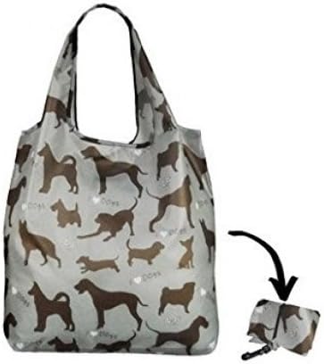 Re-Uz Lifestyle Shopper Foldable Reusable Shopping Grocery Bag - I Love Dogs Steel