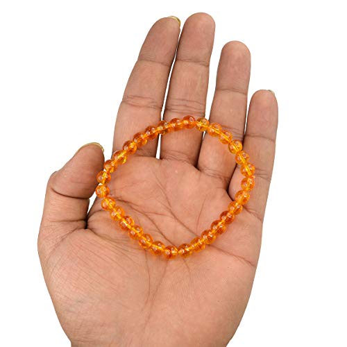 Image of Reiki Crystal Products Certified Natural Crystal Stone Bracelet 6 mm Round Beads for Men and Women | Premium Gemstone Jewellery Collection | Reiki Charged | Multiple Stone Variants Available