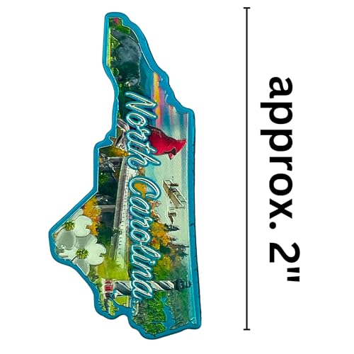 Imán souvenir en forma de Carolina del Norte 2 pulgadas miniatura 5