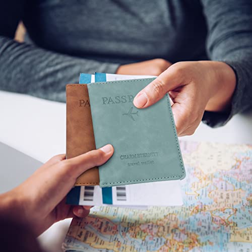 Coolzon Portefeuilles Passeport Porte Passeport Porte Organiseur De Voyage Portefeuille De Documents Portable Avec Blocage Rfid Cartes De Credit Cartes Didentite Billets Davionbleu Clair