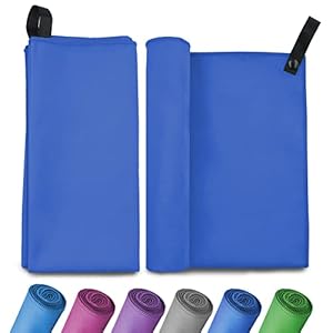Invool Microfiber Towel, Quick Dry Lightweight Towel in 6 Colours, Super Absorbent and Fast Drying Camping Towel for Travel, Sports, Camping, Gym, Beach, Vacation (XL-90cm x 180cm, Dark Blue)