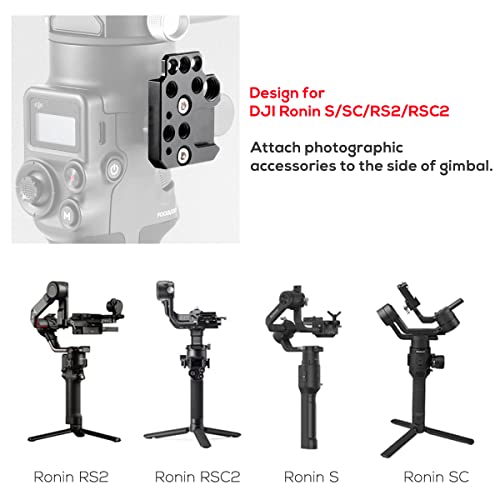 Image of Side Extension Plate for DJI Ronin S /SC /RS2 /RSC2,Monitor Holder Mount with 1 /4 3 /8 Threaded Holes Cold Shoe, Stabilizer Extension Plate for Video Light, Microphone, Monitor
