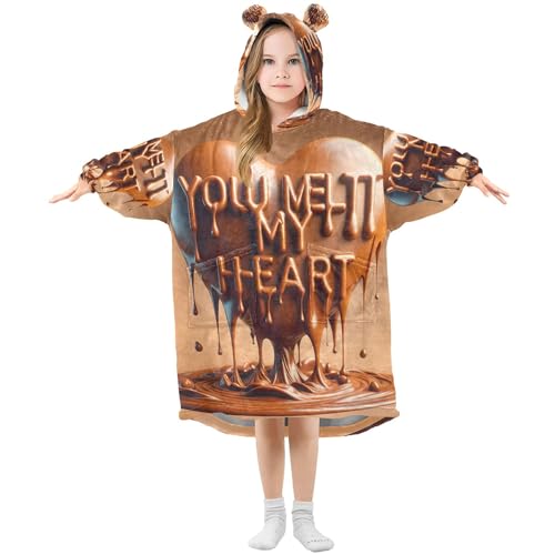 Valentine's Day Gnomes Wearable Blankets for Kids Girls Pullover 3D Animal Toddler Boys Hoodie Oversized Sweatshirt