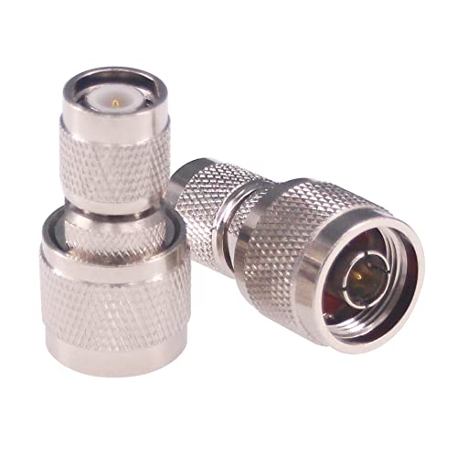 2 pcs Adaptador RF TNC Macho a N Macho Coaxial miniatura 3
