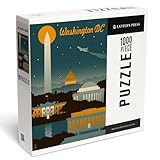 Lantern Press 1000 Piece Jigsaw Puzzle, Washington, DC, Retro Skyline