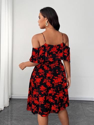 Image of Plus Size Summer Dresses for Women Casual Short Sleeves A Line Midi Dress