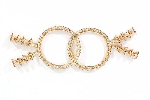 Image of NMII Set of 4 Gold Plated Metal Latkan Bangle Set For Girls & Women with Diamond Stone | Fancy Women's Bangles | Traditional Jhumka Latkan Design Bangles | Fashion Jewelry - Set of 4 Bangles