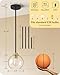 EDISHINE Mid Century Kitchen Pendant Lighting Over Island 2 Pack, Clear Glass Globe Shade, Hardwired Black and Gold Adjustable Hanging Light Fixtures for Dining Room, Entryway