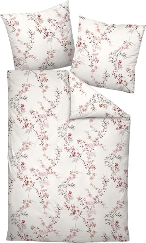 Janine Bettwäsche Feinbiber rosa Größe 1x 155x200 cm + 1x 80x80 cm