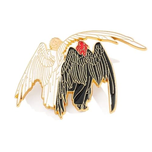 Ceeyoll Ein Stück Good Omens Brosche，Metall Abzeichen Anstecknadel Accessoires Für Kleidung，Engel Und Dämonen Metall Abzeichen Anstecknadel, Good Omens Anstecker für Damen Kostüm Zubehör.