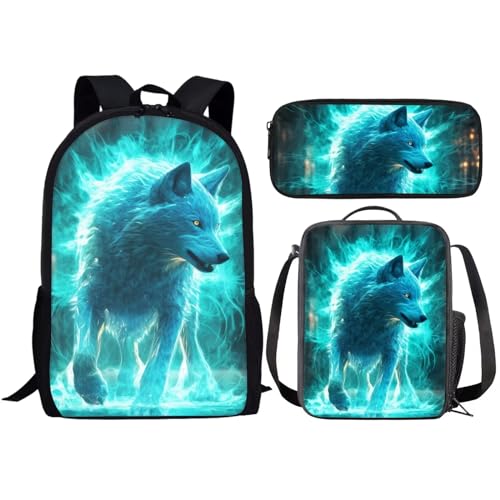 Sac à dos d'école loup vert fini les cartables trop lourds