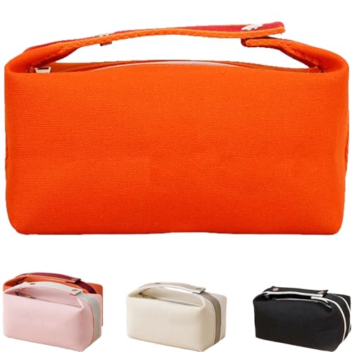 Travel Makeup Bag, Waterproof Canvas Cosmetic Bag Make Up Organizer Case for Women, Large Toiletry Bag Skincare Pouch for Toiletries Accessories Brushes