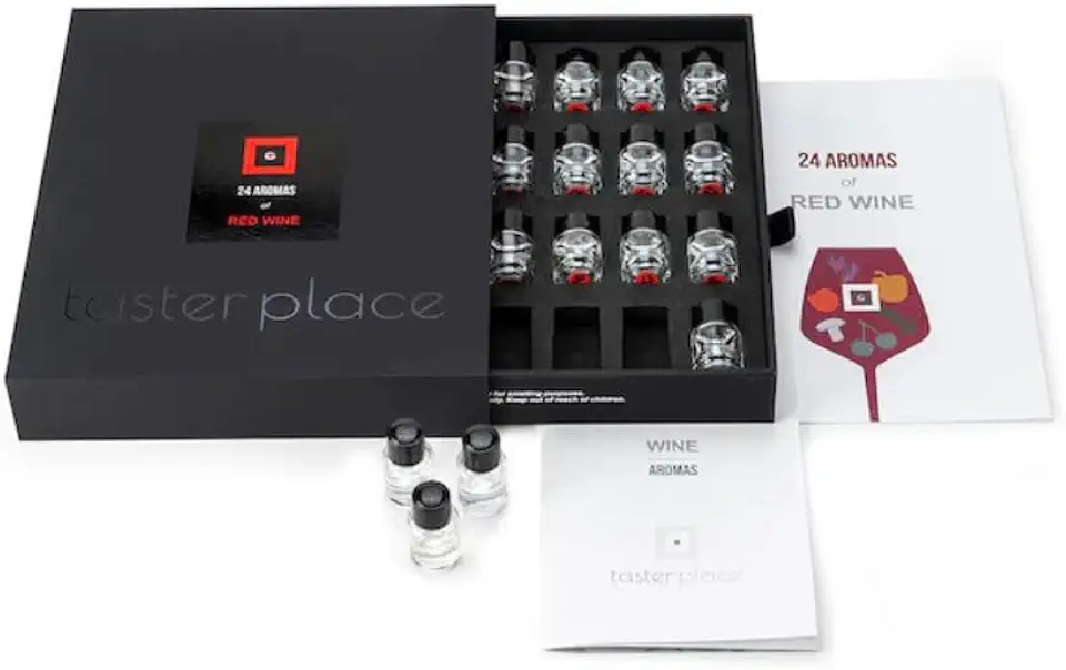 TASTERPLACE 24 Rotwein aromen, Aroma Set, Englisch, für Sommeliers, Tasting Tool