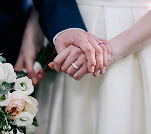 image for TIGRADE 4mm 5mm 6mm Titanium Ring Cubic Zirconia Engagement Ring Weddi