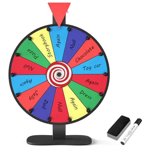 Retbtnm 12 Inch Prize Wheel, 14 Slots Spinning...