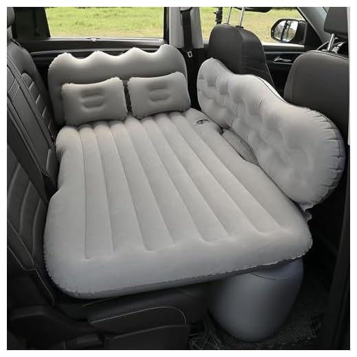 WHOROB Coche Colchón Inflable para Audi S4 Hinchable Colchón Colchones de Aire Colchón de Inflación para Viaje Camping Maletero Cama de Aire.,K-Grey 03