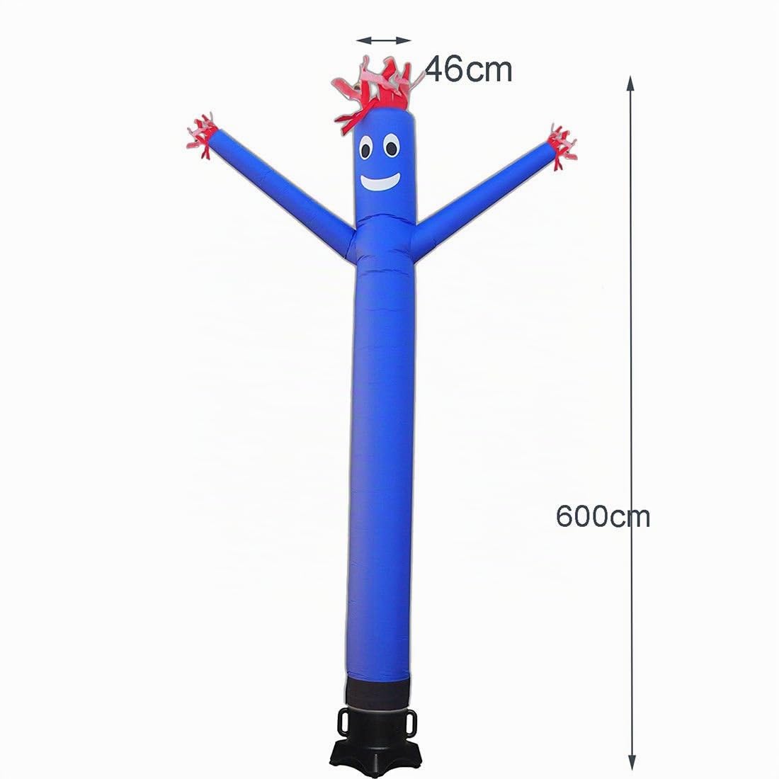 Tubo inflable para hombre cielo, títere bailarín, divertido chico inflable para publicidad de festivales (sin soplador) (azul, 20 pies)