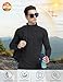 KEFITEVD Sun Shirts for Men UPF 50+ Quarter Zip Pullover Quick Dry Cooling Rash Guard Long Sleeve for Gym Black XL