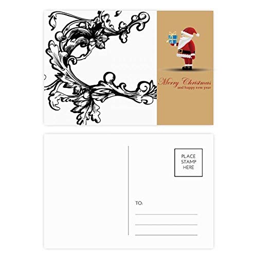 Cartes postales motif floral moderne Père Noël pour partager votre amour