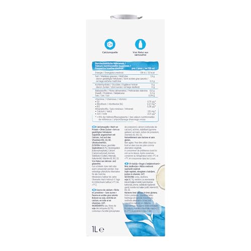 Alpro Sojadrink – Vegan und milchfrei – Von Natur aus laktosefrei und fettarm – Reich an pflanzlichen Proteinen, beinhaltet Calcium und Vitamine – 8 x 1 L – Haltbar