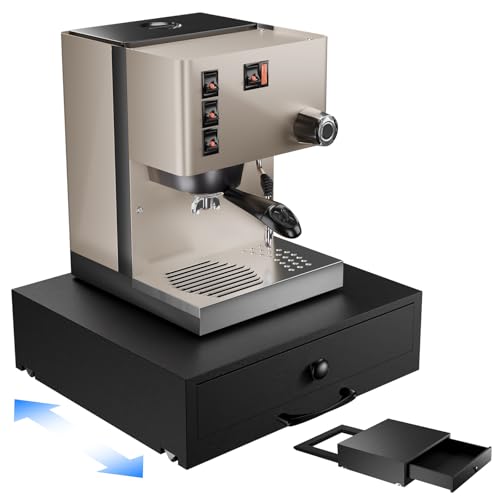 NiHome Acacia Wood Coffee Machine Tray with Pod Drawer
