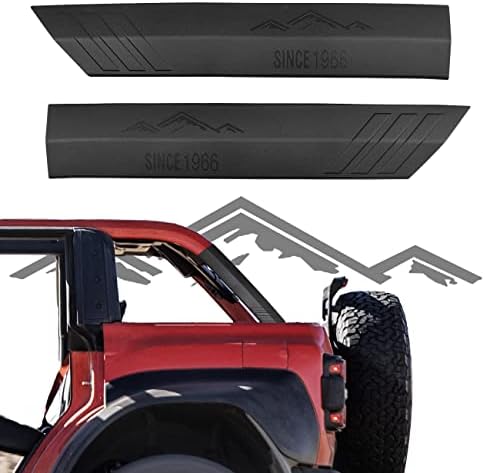 HIBRONGO 2Pcs D Pillar Cover Paint Protector Rear Trunk Roll Bar Molding Trim Compatible with Ford Bronco 2021 2022 2023 Offroad Accessories