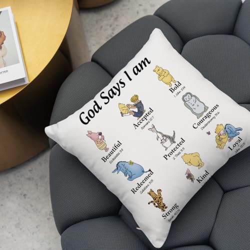 Image of Winnie Baby Nersery Stuff-The Pooh Nursery Decor-Winnie Pillow Case- 18x18 Inch Throw Pillow Cover Case quare Couch Pillow Cover-Gift for Daughter Son Kids Christmas