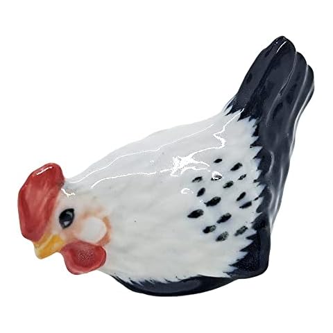 WitnyStore 1" Black White Hen Figurine Cover