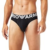 Emporio Armani Men's Megalogo Brief, Black, Small