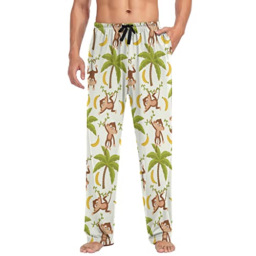 ALAZA Men's Bananas on A Striped Sleep Pajama Pant3