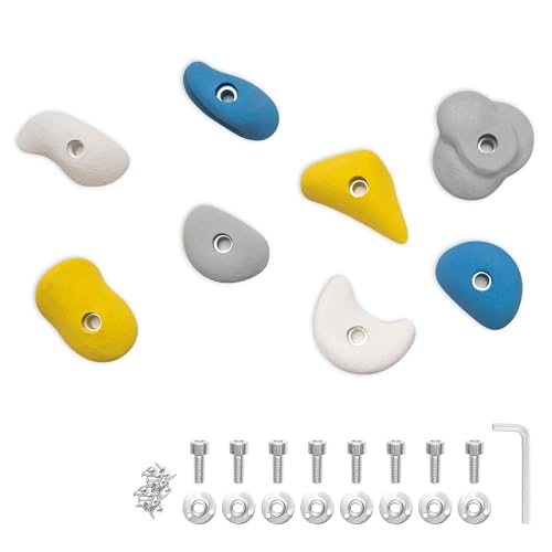 Foto von MAMOI® Klettergriffe Set, Klettersteine für die Wand, Indoor und Outdoor Klettergriffe, Klettergriffe für Kinder, Bouldergriffe, Set mit Montagematerial, hergestellt in der EU