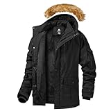 Picture of CHEXPEL Mens Winter Jacket Puffy Parka Coat Water Repellent Windproof Warm Thicken Fleece Lined Work Outwear